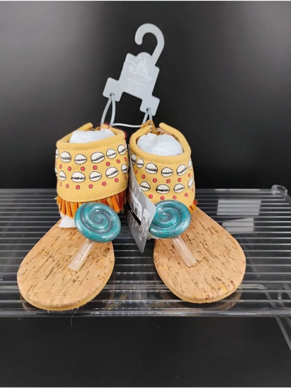 Disney Moana Cork Sole Toddler Sandals With Fringe & Beaded Design Size 7/8